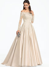 Load image into Gallery viewer, Sweep Olympia Prom Dresses Satin Ball-Gown/Princess With Train Off-the-Shoulder Sequins