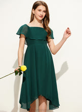 Load image into Gallery viewer, Knee-Length Square Chiffon A-Line Delilah Neckline Junior Bridesmaid Dresses