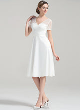 Load image into Gallery viewer, Wedding Norma Knee-Length A-Line V-neck Wedding Dresses Satin Dress