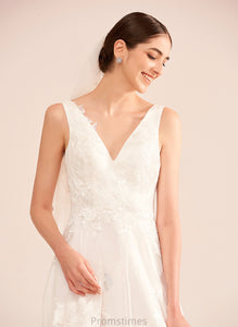 Court Wedding Dresses V-neck With Gracelyn Train A-Line Dress Lace Wedding