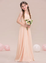 Load image into Gallery viewer, Junior Bridesmaid Dresses Jimena With Ruffle A-Line Floor-Length V-neck Chiffon