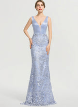 Load image into Gallery viewer, Sweep With V-neck Ball-Gown/Princess Heidi Beading Prom Dresses Train Satin Sequins