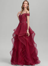 Load image into Gallery viewer, Floor-Length Kaylah With Sequins Off-the-Shoulder Prom Dresses Tulle Ball-Gown/Princess