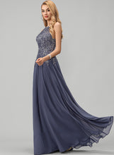 Load image into Gallery viewer, Sequins A-Line With Scoop Chiffon Lace Floor-Length Corinne Neck Prom Dresses