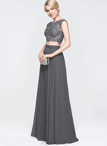 Beading Floor-Length Neck Anabelle Prom Dresses Sequins Chiffon A-Line With Scoop