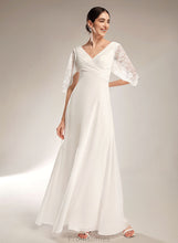 Load image into Gallery viewer, Floor-Length Dress Sheath/Column Wedding Dresses V-neck With Wedding Lace Sue