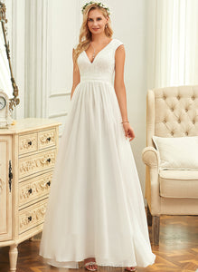 V-neck Dress Tatiana Floor-Length Chiffon Lace Wedding Wedding Dresses A-Line