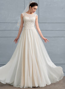 Sequins With A-Line Chiffon Wedding Dresses Dress Wedding Floor-Length Beading Alina