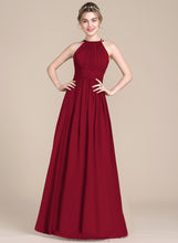 Load image into Gallery viewer, A-Line Viviana With Prom Dresses Scoop Floor-Length Chiffon Ruffle