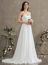 Load image into Gallery viewer, Wedding Dresses Sweetheart Chiffon Geraldine A-Line Dress Sweep Wedding Train