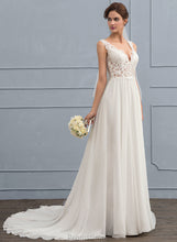 Load image into Gallery viewer, Wedding Theresa Train Dress V-neck A-Line Chiffon Wedding Dresses Court