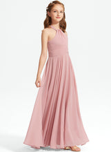 Load image into Gallery viewer, Neckline With Ruffle Scarlet Floor-Length Junior Bridesmaid Dresses Square Chiffon A-Line