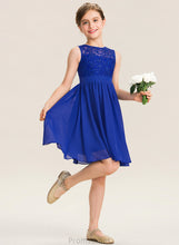 Load image into Gallery viewer, Jimena Scoop A-Line Knee-Length Neck Junior Bridesmaid Dresses Lace Chiffon