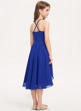 Load image into Gallery viewer, A-Line Ruffle Asymmetrical Neck Scoop With Junior Bridesmaid Dresses Chiffon Isabela