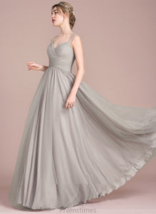 Prom Dresses Riley V-neck Beading With Tulle Floor-Length Ruffle Ball-Gown/Princess