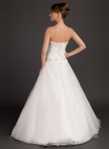 With Beading Wedding Dresses Ruffle Dress Floor-Length Wedding Organza Addison Ball-Gown/Princess Lace Sweetheart