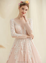 Load image into Gallery viewer, Dress Train Wedding Dresses Lace Neck Court Tulle Jaylee Scoop Ball-Gown/Princess Wedding