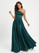 Load image into Gallery viewer, Beading Prom Dresses Kayleigh A-Line Satin One-Shoulder Floor-Length With