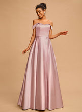 Load image into Gallery viewer, Off-the-Shoulder Floor-Length Satin A-Line Prom Dresses Alejandra