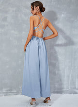 Load image into Gallery viewer, Neck A-Line Cassandra Split With Cowl Prom Dresses Ankle-Length Front