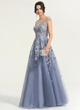 Load image into Gallery viewer, Tulle A-Line Prom Dresses Off-the-Shoulder Illusion Floor-Length Kaya Lace