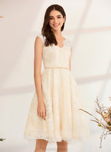 Load image into Gallery viewer, With V-neck Wedding Knee-Length Haylee Dress Wedding Dresses A-Line Lace