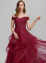 Load image into Gallery viewer, Floor-Length Kaylah With Sequins Off-the-Shoulder Prom Dresses Tulle Ball-Gown/Princess