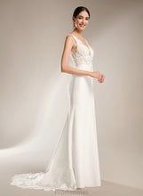 Load image into Gallery viewer, Sequins Sheath/Column Train With Dress V-neck Wedding Wedding Dresses Mara Court