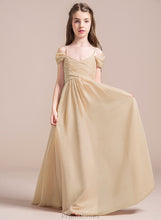 Load image into Gallery viewer, Floor-Length Chiffon Off-the-Shoulder Fatima Junior Bridesmaid Dresses A-Line Ruffle With