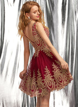 Load image into Gallery viewer, Appliques Short/Mini With Tulle Lace V-neck Alexia Prom Dresses A-Line