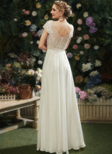 Load image into Gallery viewer, Floor-Length Wedding V-neck Dress A-Line Beading Lace Jordyn Wedding Dresses Sequins With