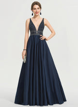 Load image into Gallery viewer, Beading Harmony Ball-Gown/Princess With Sequins V-neck Satin Floor-Length Prom Dresses