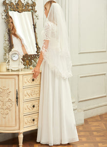 Neck Scoop Chiffon Floor-Length Miya Lace Wedding A-Line Dress Wedding Dresses