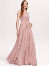 Load image into Gallery viewer, V-neck Chiffon Prom Dresses Amani Floor-Length Ruffle A-Line With