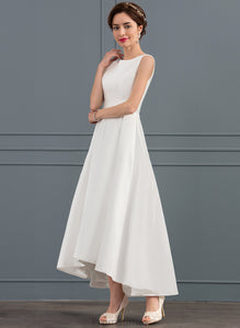 Asymmetrical Wedding Dresses Wedding Esmeralda A-Line Satin Dress Square