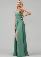 Load image into Gallery viewer, Prom Dresses Neckline Floor-Length A-Line Courtney Front Split Chiffon Pockets Square With