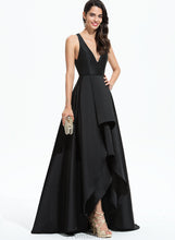 Load image into Gallery viewer, Mariyah Satin V-neck Prom Dresses Asymmetrical A-Line