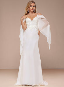 Wedding Dresses Sweep Wedding Lace Chiffon Trumpet/Mermaid Shoulder Cold Train Dress Brynn