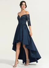 Load image into Gallery viewer, Hayden Ball-Gown/Princess With Prom Dresses Satin Sequins Asymmetrical Off-the-Shoulder