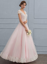 Load image into Gallery viewer, Wedding Ball-Gown/Princess With Sequins V-neck Floor-Length Wedding Dresses Valentina Lace Beading Dress Tulle