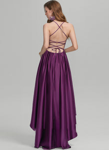 Asymmetrical Satin Kiera Ball-Gown/Princess Square Neckline Prom Dresses