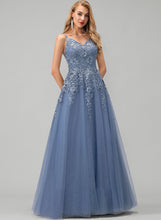 Load image into Gallery viewer, Prom Dresses With Ball-Gown/Princess V-neck Lace Floor-Length Myah Tulle