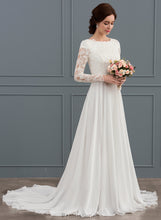 Load image into Gallery viewer, Chiffon Scoop Beading Wedding A-Line Dress Neck Court Elle With Wedding Dresses Train