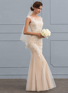 Zariah Trumpet/Mermaid Wedding Neck Floor-Length Tulle Dress Lace Wedding Dresses Scoop