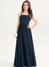 Load image into Gallery viewer, With A-Line Floor-Length Square Bow(s) Neckline Neveah Chiffon Junior Bridesmaid Dresses