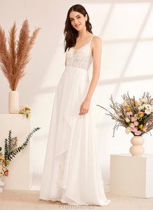 V-neck Sequins Floor-Length With Wedding Dresses Wedding Dress A-Line Lexi