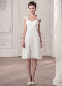 Knee-Length Sweetheart A-Line Ruffle Diana Dress With Wedding Wedding Dresses Chiffon