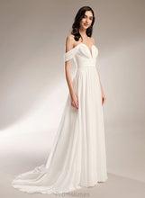 Load image into Gallery viewer, Wedding Dresses With Pleated Dress Train Court Catalina Off-the-Shoulder A-Line Wedding