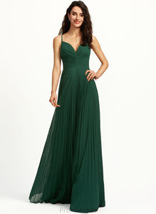 V-neck Prom Dresses A-Line Floor-Length Jasmine With Pleated