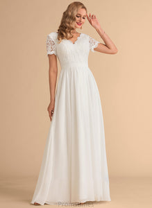 V-neck Wedding Dresses Floor-Length Lace A-Line Sloane Wedding Dress Chiffon